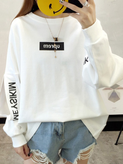 Fashion Print Loose Sweater