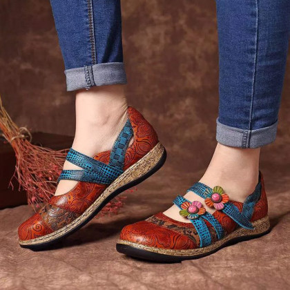 Women's retro British flat shoes