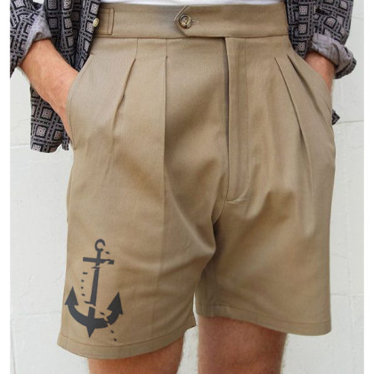 Mens fashion retro loose shorts