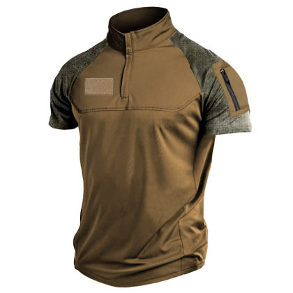 Men's Contrast Paneled Versatile Graphic T-Shirt